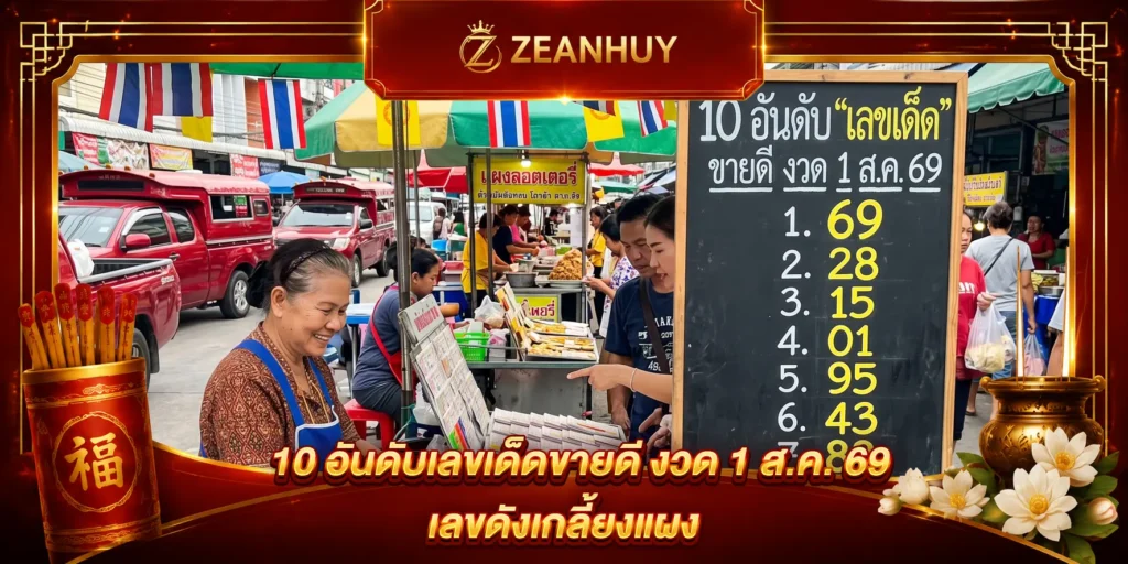 10 อันดับเลขเด็ดขายดี งวด 1 ส.ค. 69 เลขดังงวดนี้กว้านซื้อเกลี้ยงแผงแล้ว