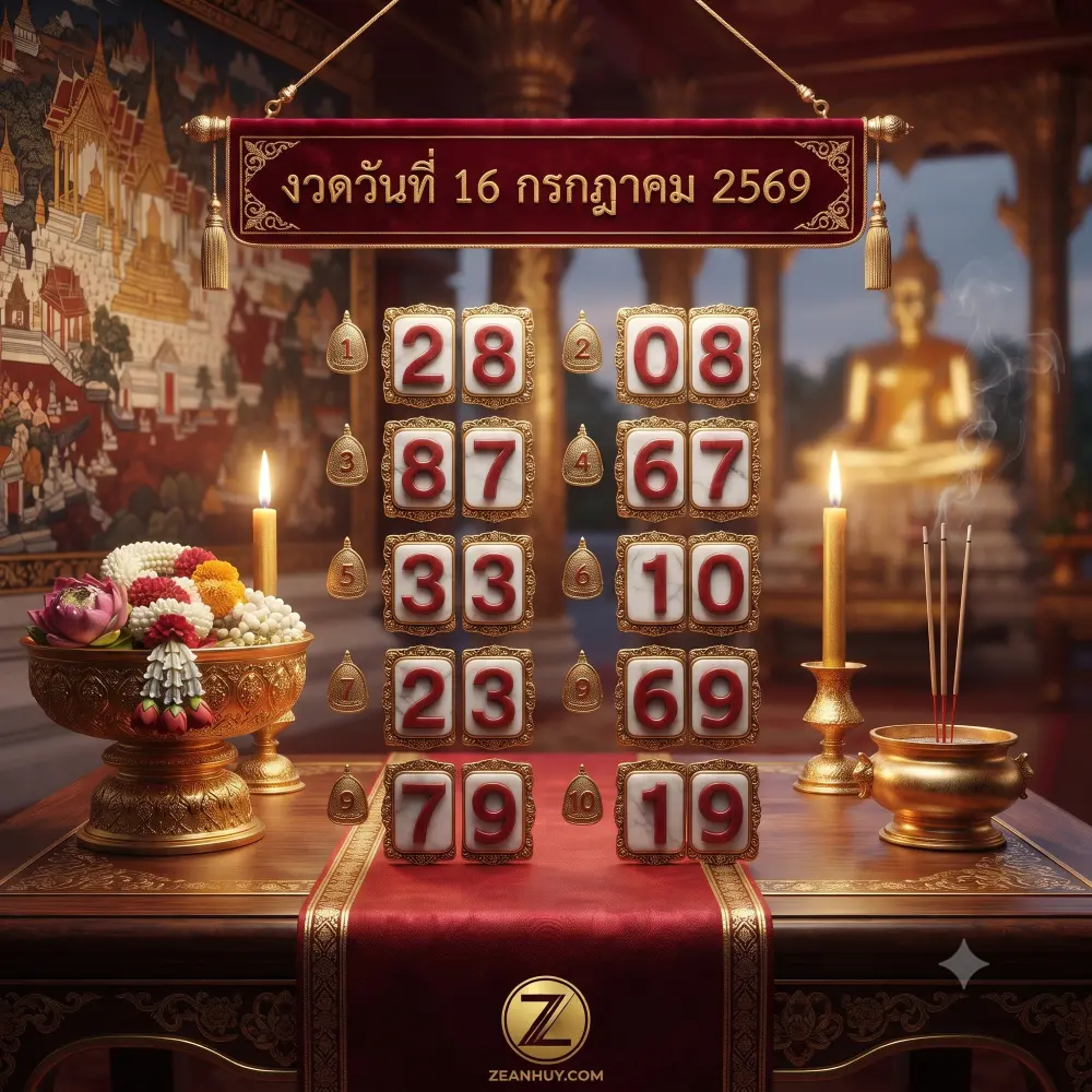 10 อันดับเลขขายดีงวด 16 ก.ค. 69