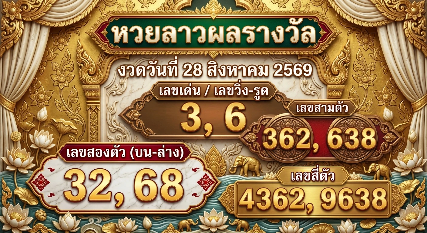 เลขเด็ดหวยลาวพัฒนา 21 ส.ค. 69 ส่องเลขเด่น รูด-เจาะ 2 ตัว 3 ตัว 4 ตัว