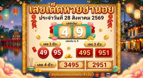 เลขเด็ดหวยฮานอย 28 ส.ค. 69 ส่องเลขเด่น