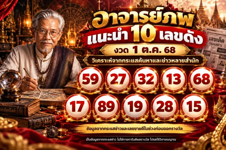 10 เลขดังงวด 1 ต.ค. 68 วิเคราะห์จากกระแสค้นหาและข่าวหลายสำนัก