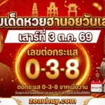 เลขเด็ดหวยฮานอยวันเสาร์ 3 ต.ค. 69 ลุงอ้วนต่อกระแส 0-3-8 จากเมื่อวาน
