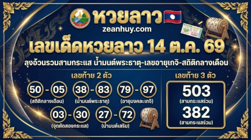 เลขเด็ดหวยลาว 14 ต.ค. 69 ลุงอ้วนรวมสามกระแส น้ำมนต์พระธาตุ-เลขอายุเกจิ-สถิติกลางเดือน
