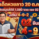 เลขเด็ดหวยลาว 20 ต.ค. 69 ลุงอ้วนเปิดสมุดสถิติ 1,080 งวด เจอ 02 ยืนสองที่ เด่น 4-9-2